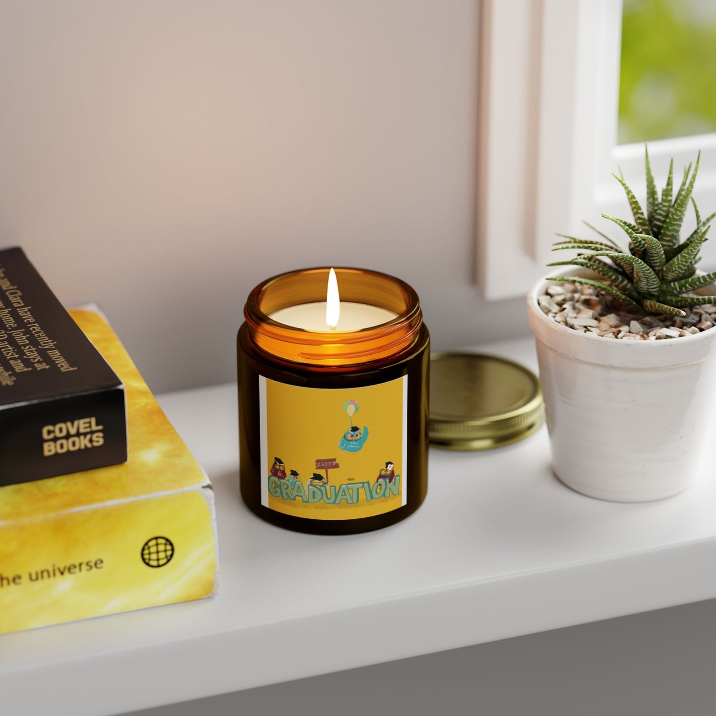 Graduation Scented Candle - Coconut Apricot Wax (4oz, 9oz) | Celebrate Your Achievement