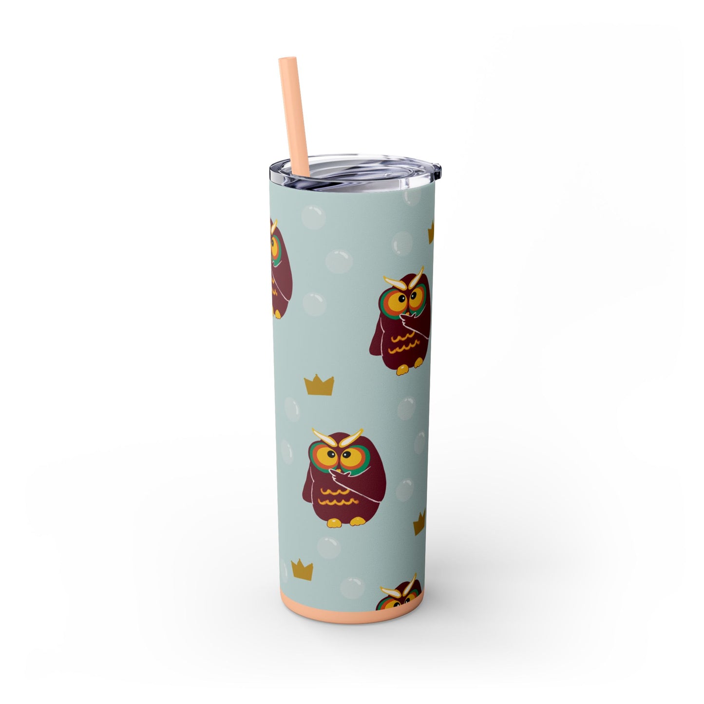 Owl Themed 20oz Skinny Tumbler with Straw - Cute & Fun Drinkware