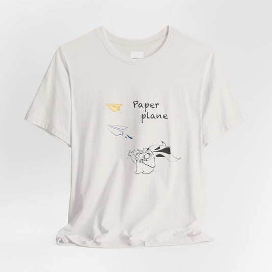 Paper Plane Tomo   T-Shirt —  Minimal Cute Tee|Soft Dream Graphic Shirt