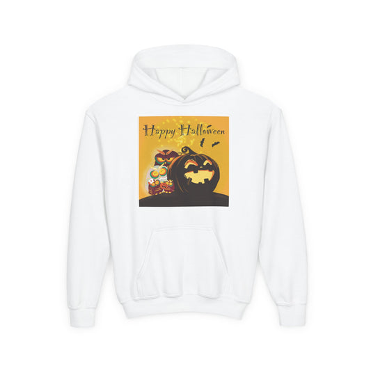 Halloween Youth Hoodie, Cozy Fall Sweatshirt, Kids Halloween Costume, Trick-or-Treat Hoodie, Spooky Season Apparel