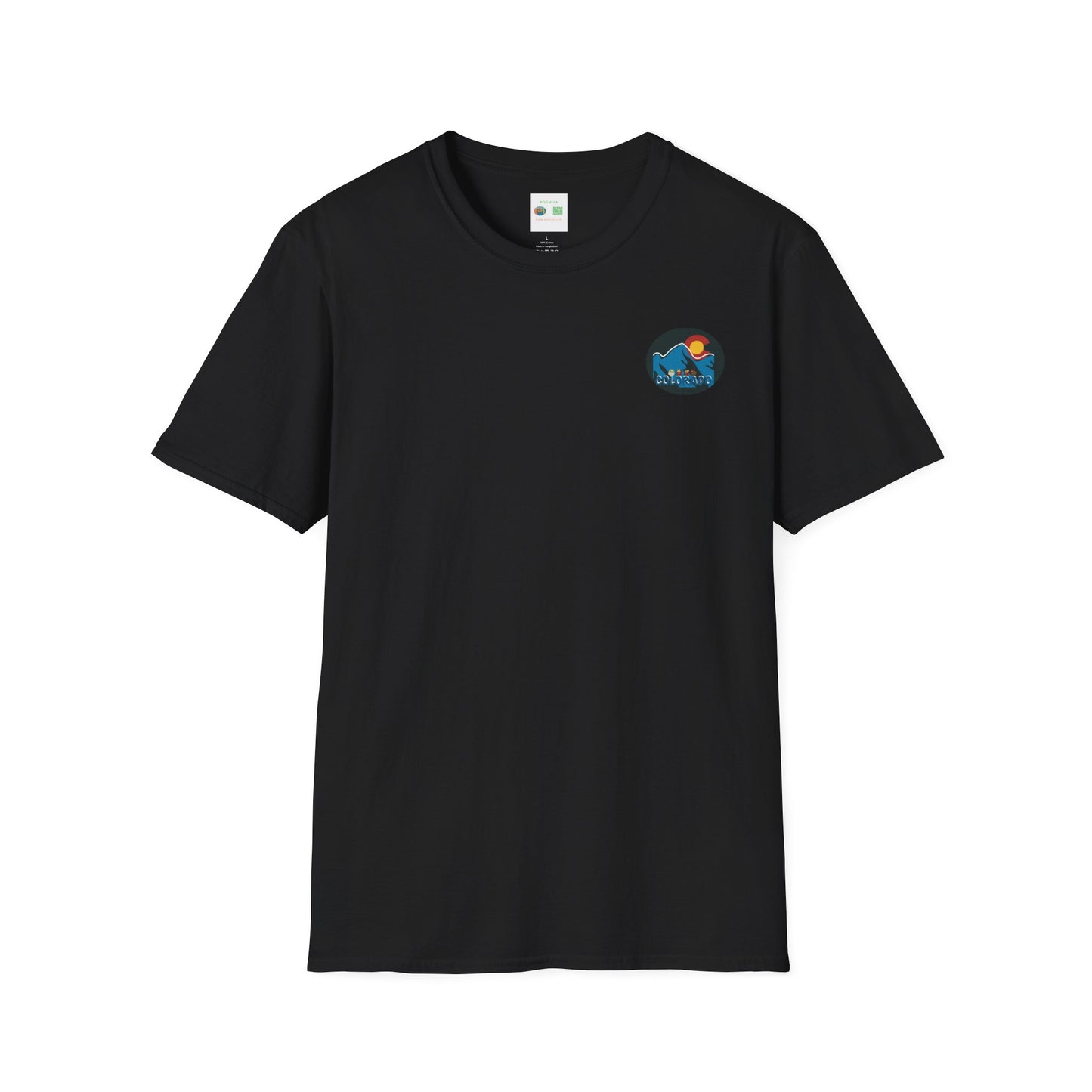 Colorado Mountain Graphic T-Shirt, Unisex Softstyle Tee, Outdoor Adventure Shirt, Vacation Souvenir, Gift for Nature Lovers