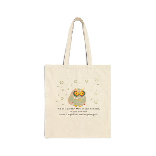 Inspirational Owl Canvas Tote Bag, Reusable Shopping Bag, Eco-Friendly Gift, Cute Owl Art, Positive Vibes