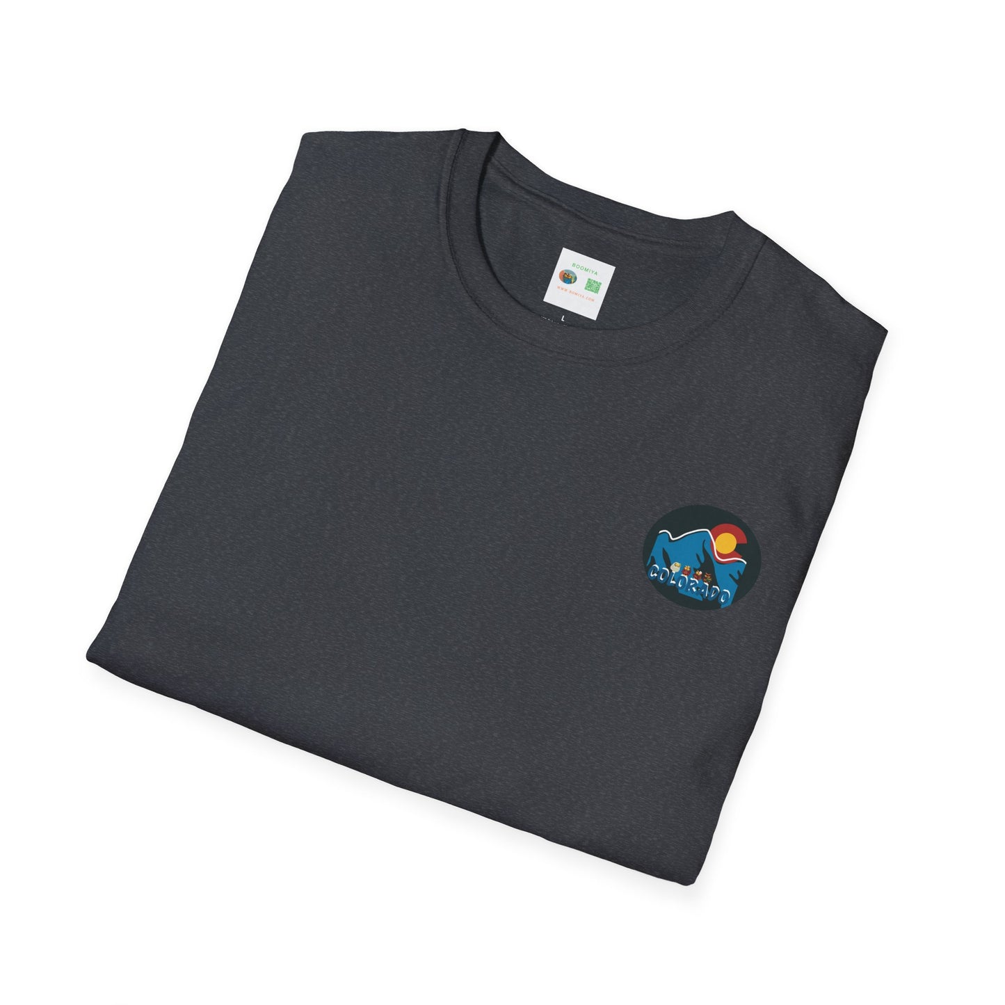 Colorado Mountain Graphic T-Shirt, Unisex Softstyle Tee, Outdoor Adventure Shirt, Vacation Souvenir, Gift for Nature Lovers