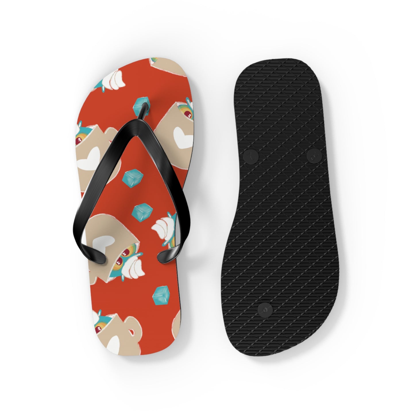 Colorful Summer Flip Flops, Beach Footwear, Vacation Sandals, Poolside Accessories, Fun Summer Vibes
