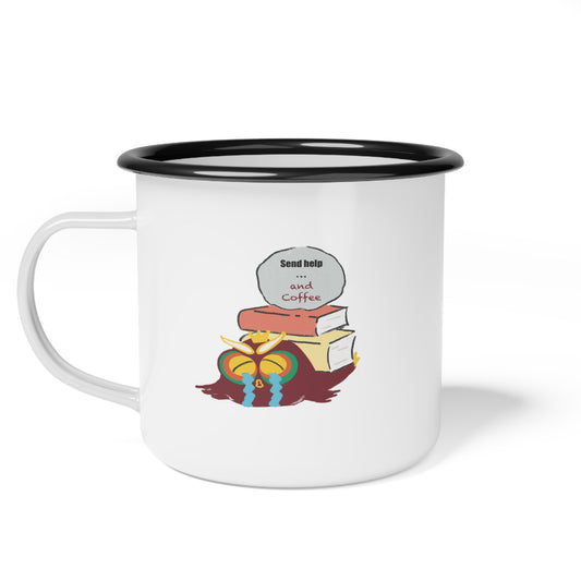 Cozy Enamel Camp Cup with Fun Design - Perfect for Camping, Gifts, Coffee Lovers, Outdoor Adventures, Home & Office Use
