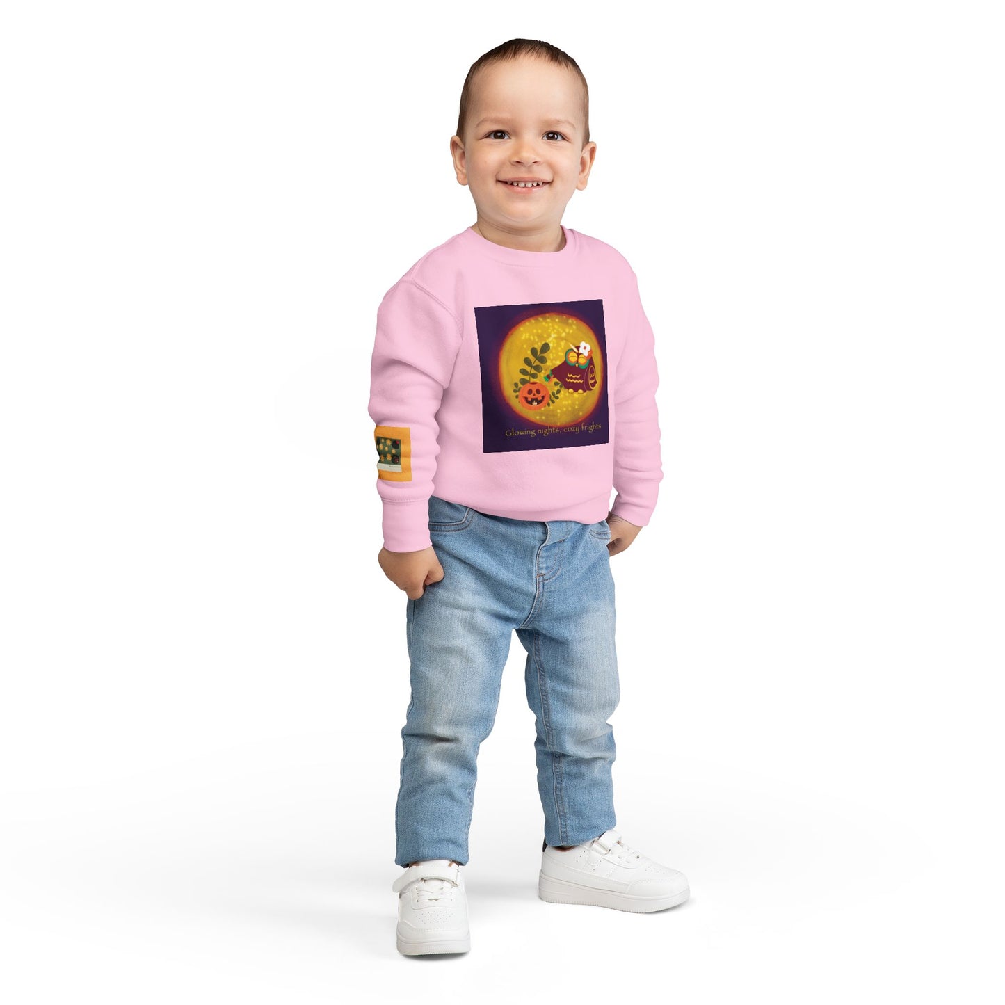 Cozy Halloween Toddler Sweatshirt, Adorable Kids Fall Fashion, Pumpkin Design, Perfect for Autumn Celebrations, Cute Gift Idea