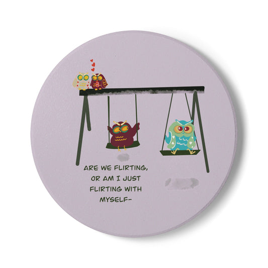 Flirty Owl Ceramic Coaster - Cute & Fun Drinkware Accessory