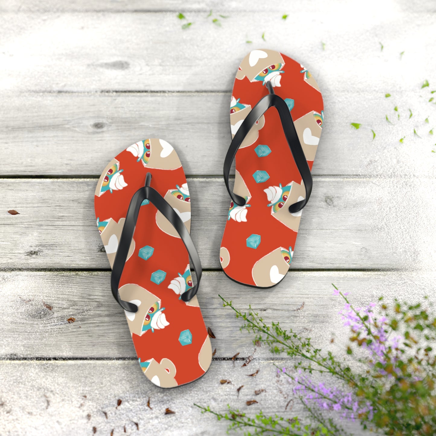 Colorful Summer Flip Flops, Beach Footwear, Vacation Sandals, Poolside Accessories, Fun Summer Vibes