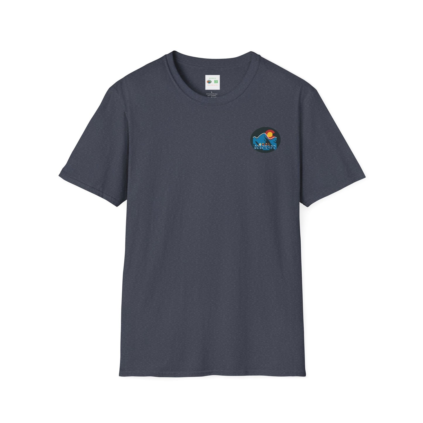 Colorado Mountain Graphic T-Shirt, Unisex Softstyle Tee, Outdoor Adventure Shirt, Vacation Souvenir, Gift for Nature Lovers