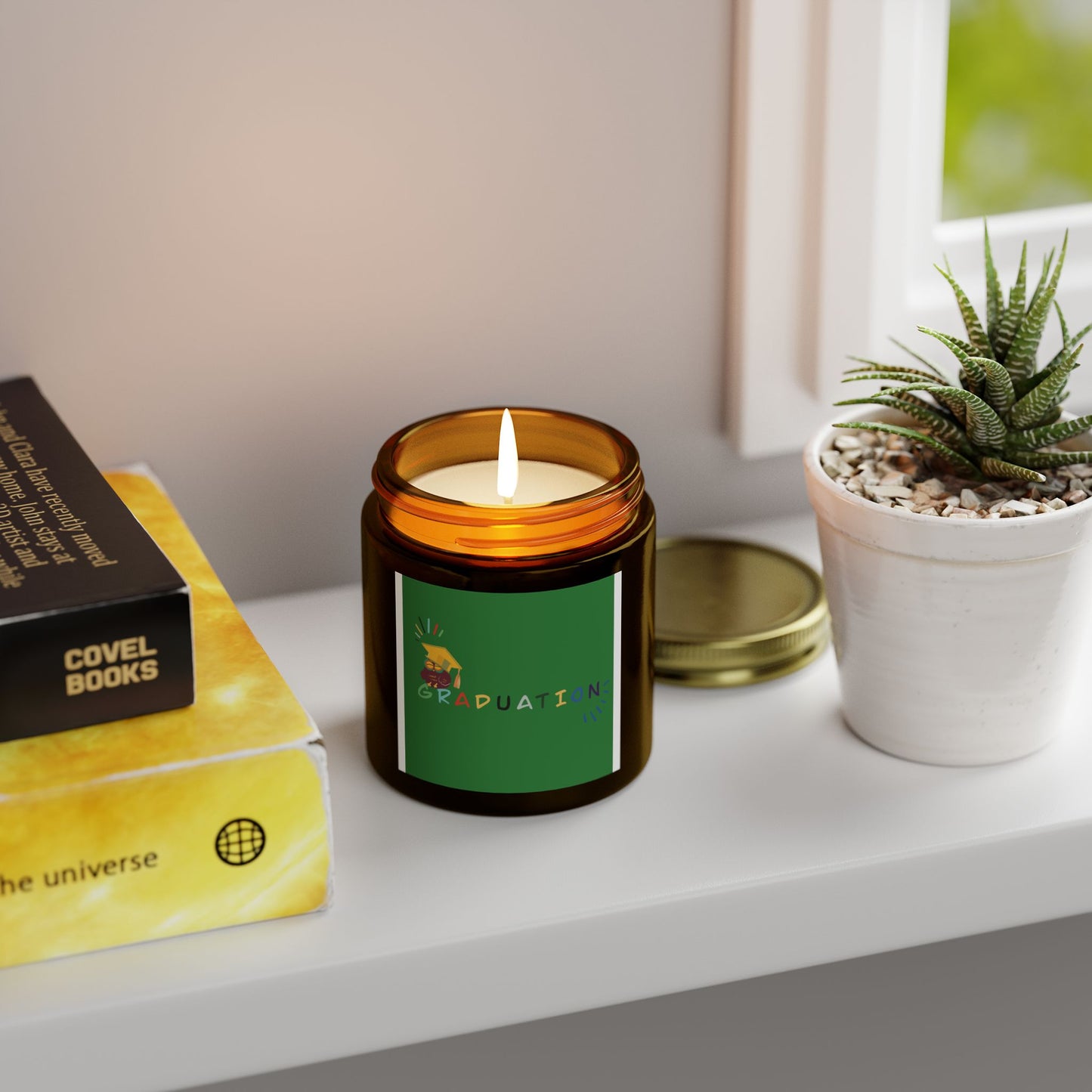 Graduation Scented Candle - Coconut Apricot Wax (4oz, 9oz)