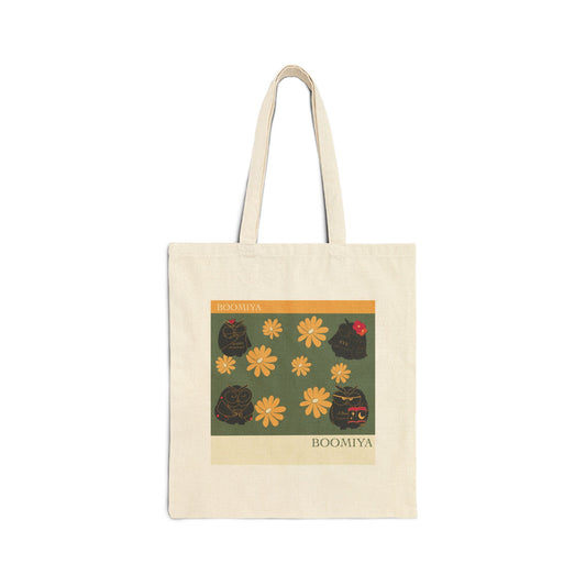 Chic Floral Cotton Canvas Tote Bag, Eco-Friendly Shopping Bag, Gift for Her, Reusable Grocery Bag, Bohemian Style Tote