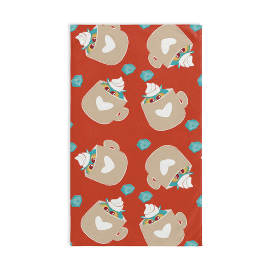 Cozy Cup Hand Towel, Cute Kitchen Towel, Tea Lover Gift, Home Decor, Holiday Kitchen Essentials