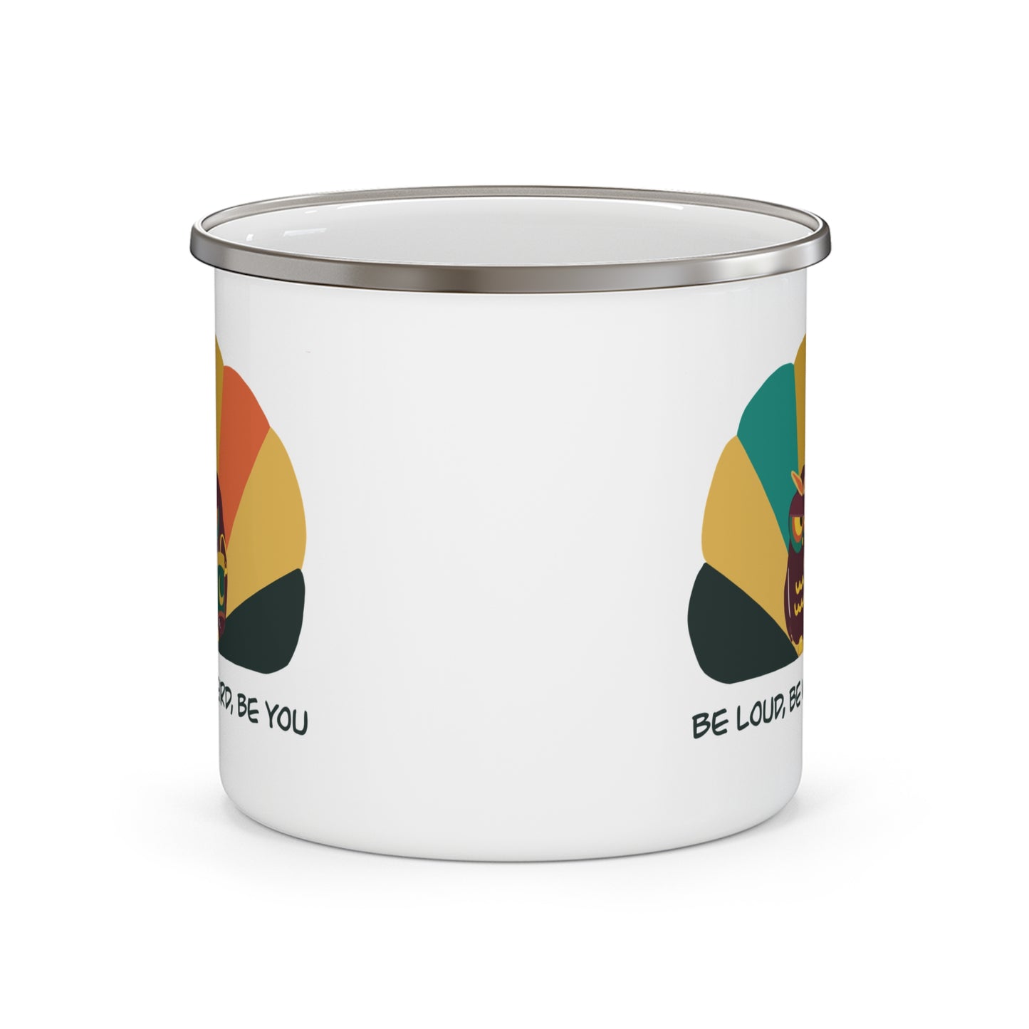 Vibrant Enamel Camping Mug - Be Loud, Be Weird, Be You Coffee Cup, Nature Lover Gift, Outdoor Adventure Mug, Unique Hiking Accessory, [...]