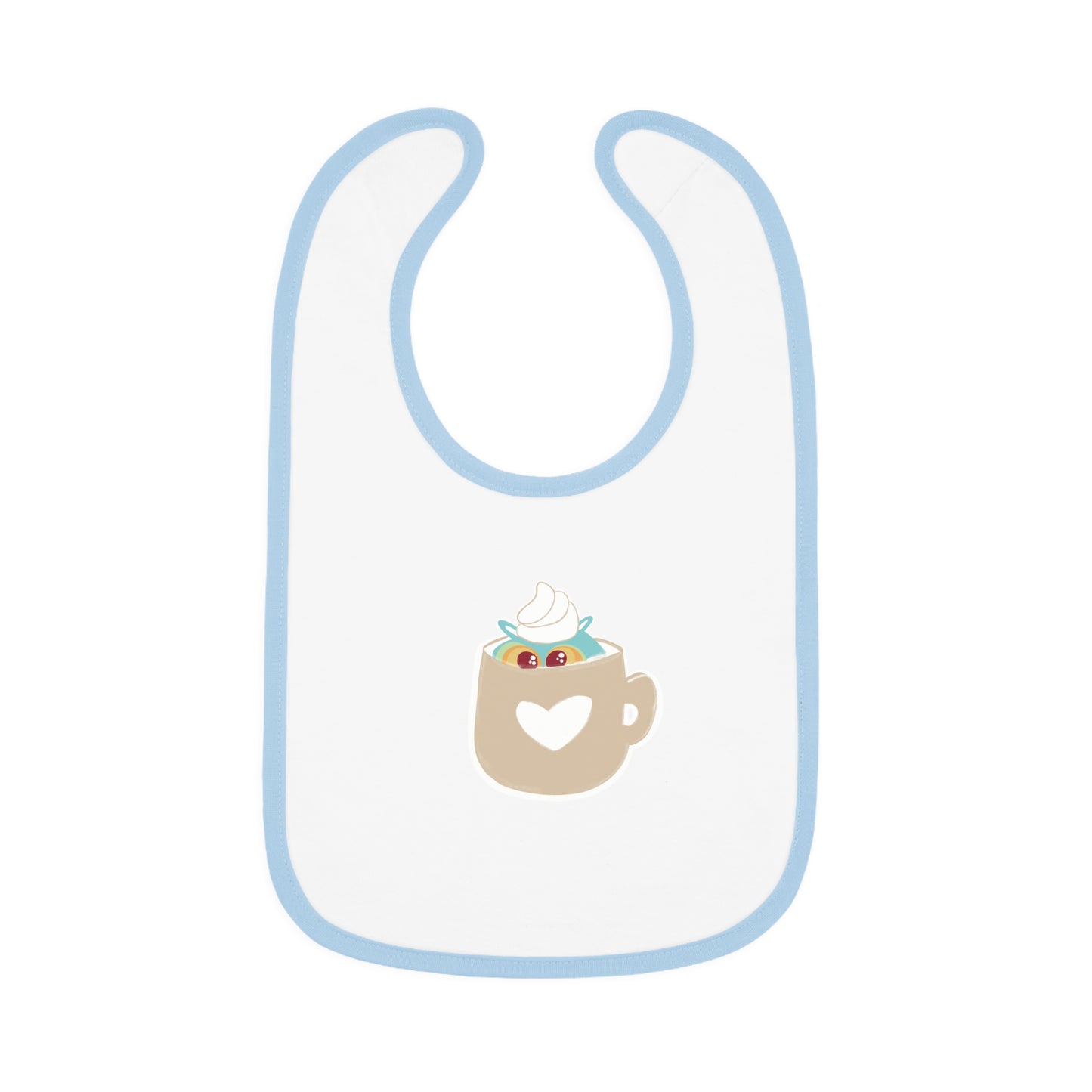Cute Coffee Mug Baby Bib with Heart Design