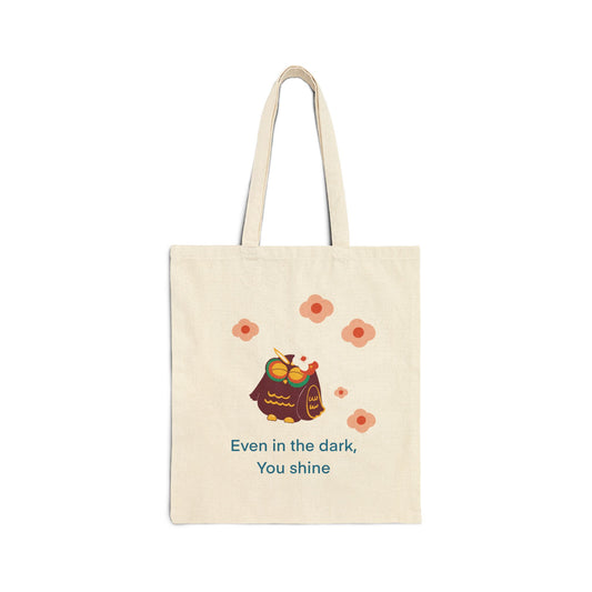 Inspirational Canvas Tote Bag, Eco-Friendly Shopping Bag, Owl Tote, Motivational Gift, Everyday Use, Perfect for Nature Lovers