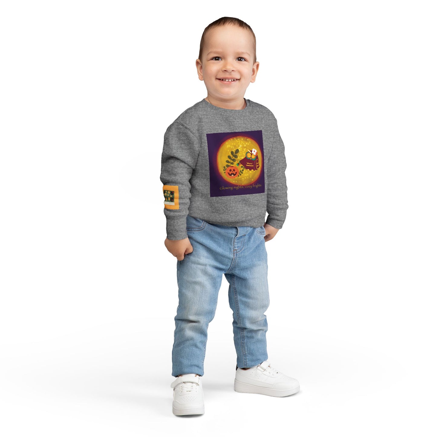 Cozy Halloween Toddler Sweatshirt, Adorable Kids Fall Fashion, Pumpkin Design, Perfect for Autumn Celebrations, Cute Gift Idea