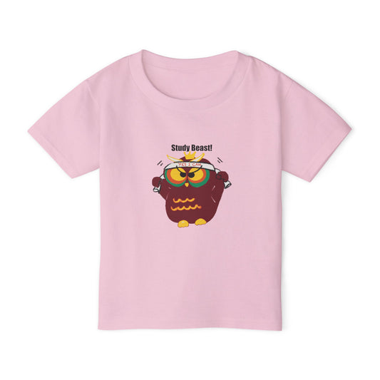 Study Beast Toddler T-Shirt, Cute Kids Gift, Back-to-School Shirt, Owl Graphic Tee, Fun Learning Outfit, Nursery Apparel