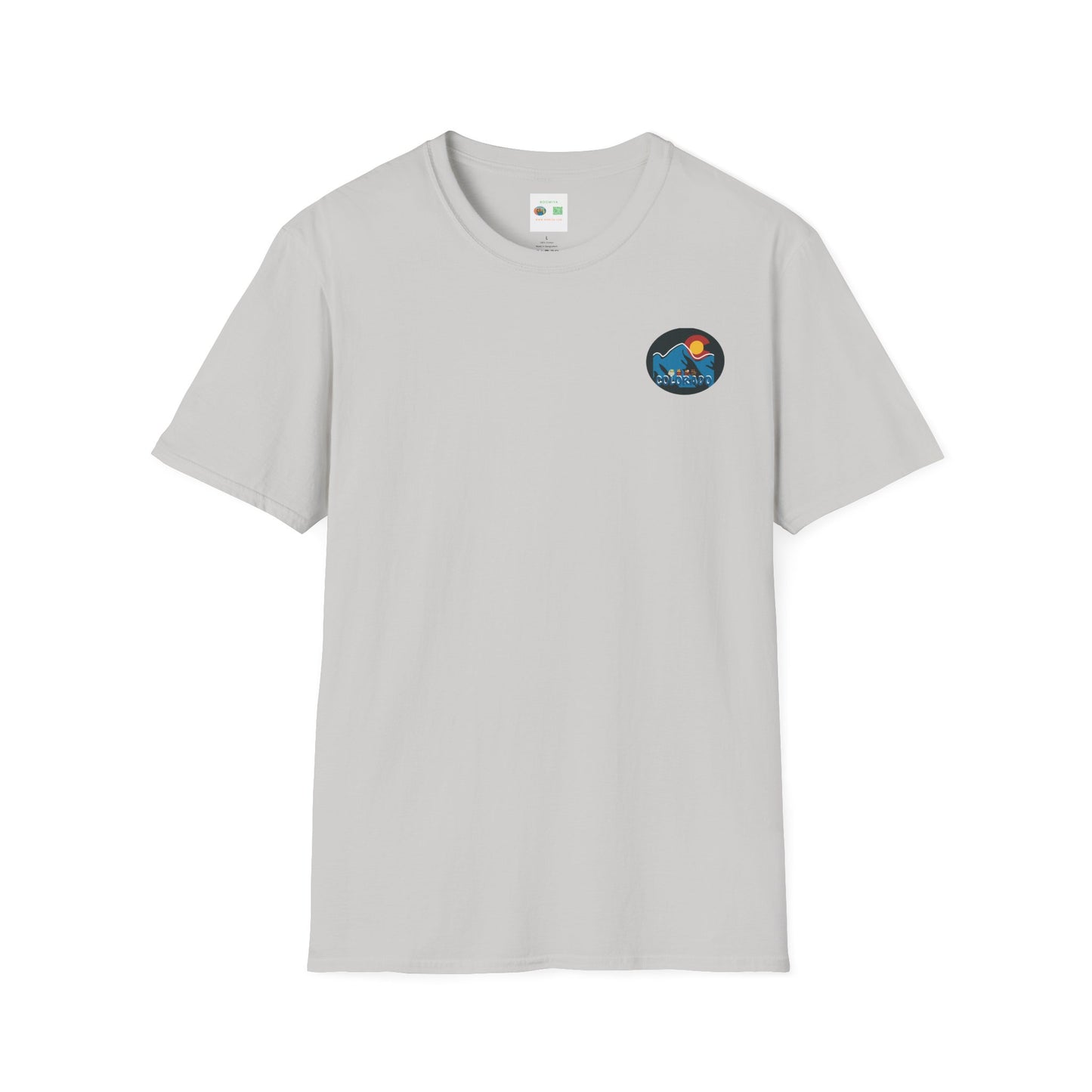 Colorado Mountain Graphic T-Shirt, Unisex Softstyle Tee, Outdoor Adventure Shirt, Vacation Souvenir, Gift for Nature Lovers