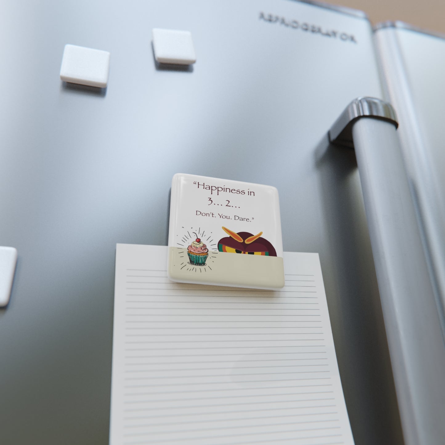 Humorous Square Porcelain Magnet, Fun Kitchen Decor, Fridge Magnet, Gift for Foodies, Quirky Quote Decoration