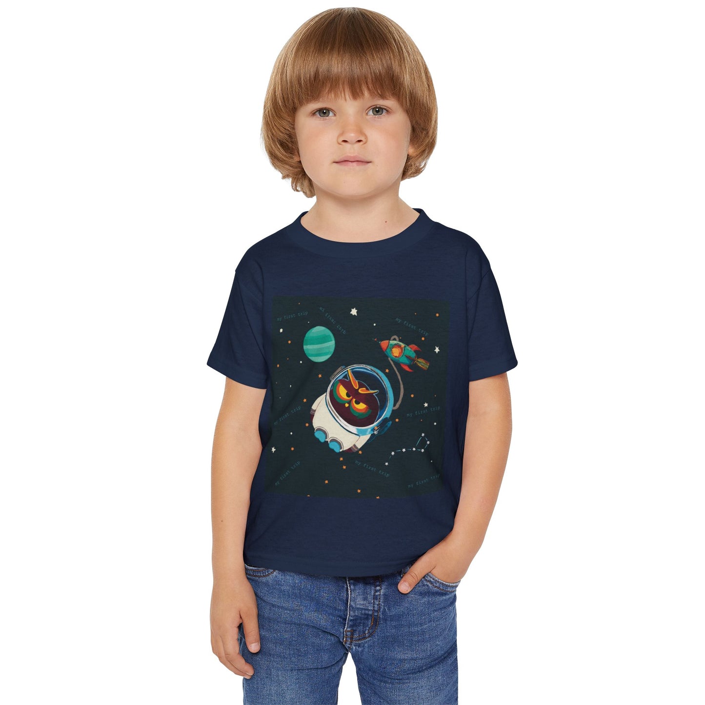 Space-Themed Toddler T-Shirt, Cute Kid's Tee, Galaxy Shirt, Toddler Spaceship Tee, Fun Gift for Birthdays, Playdate Outfit, Astronaut Design
