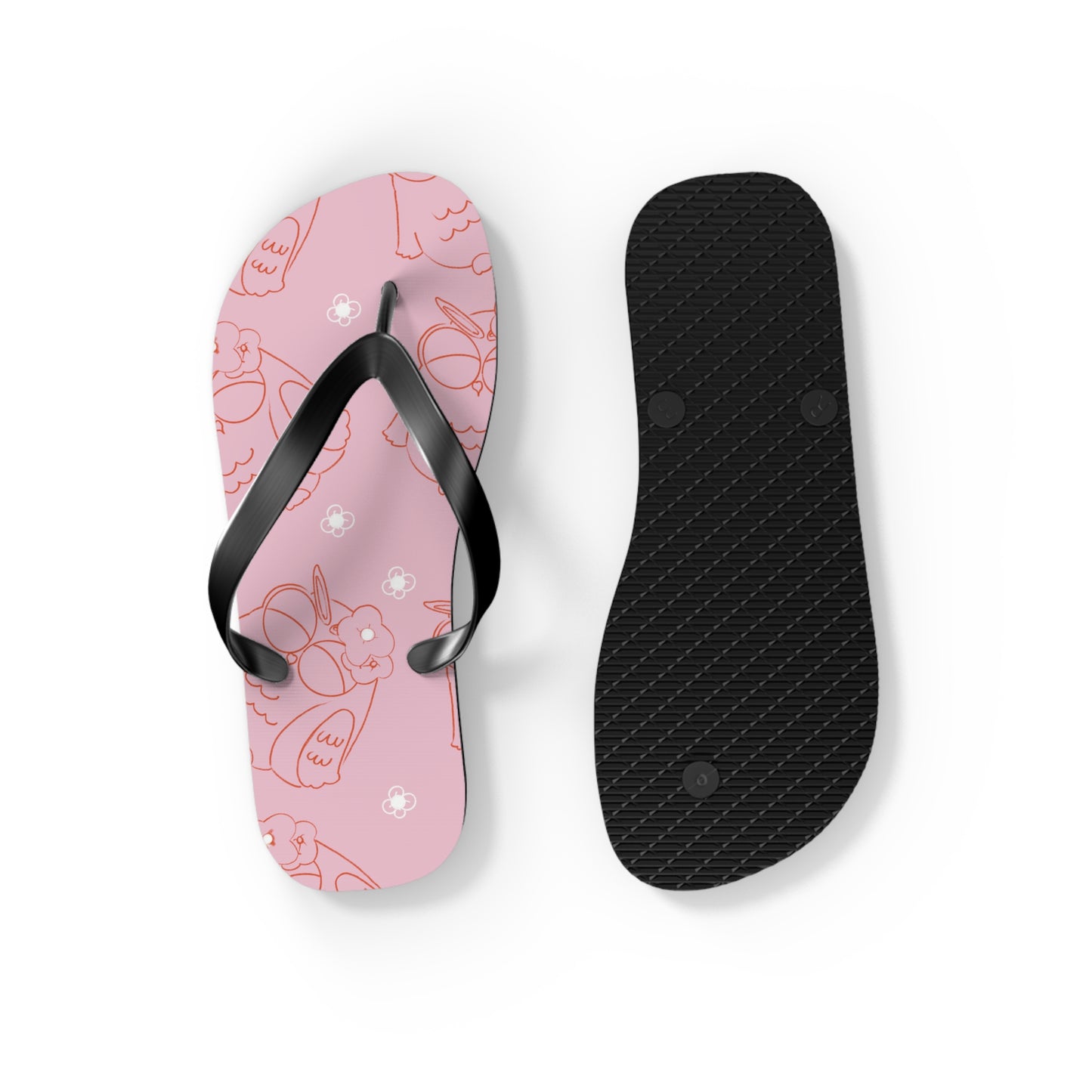 Cute Pink Flip Flops with Owl Design | Summer Footwear, Beach Shoes, Gift for Her, Vacation Essentials, Poolside Sandals