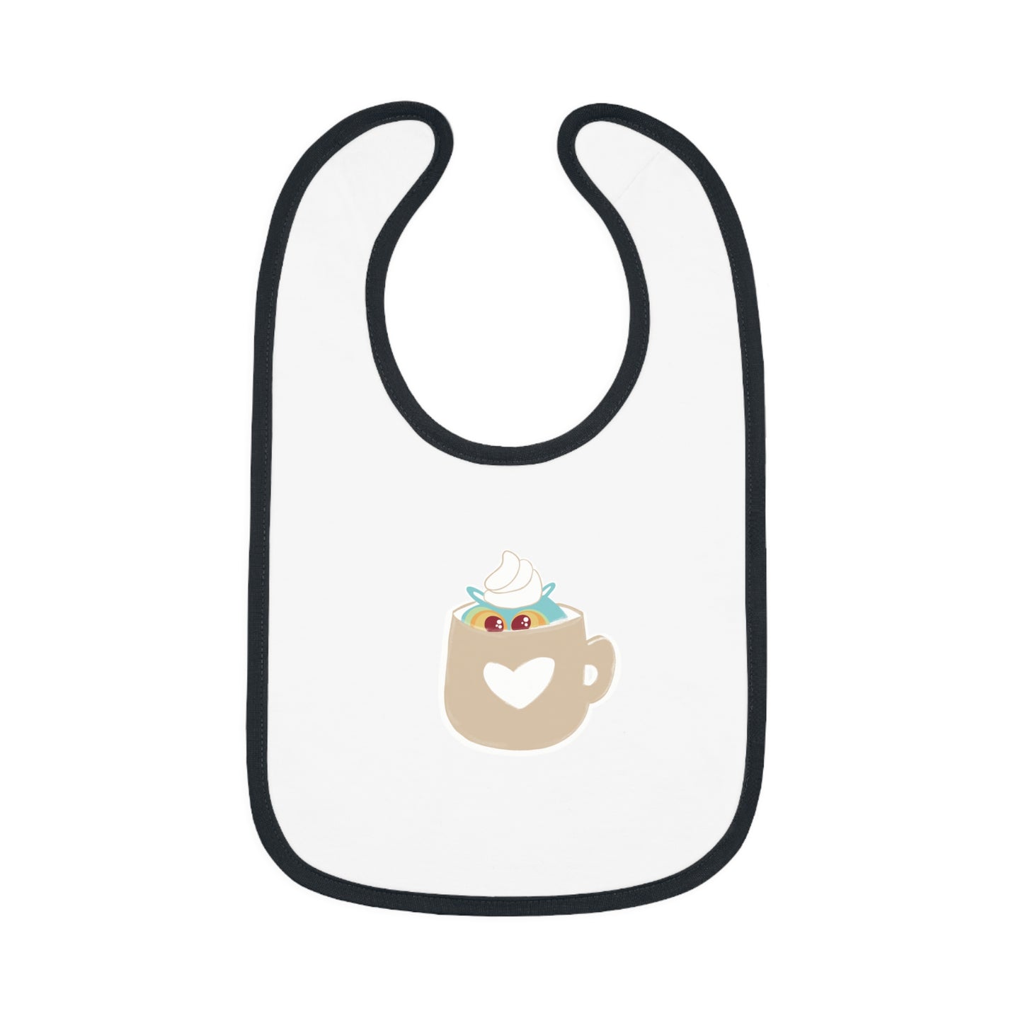 Cute Coffee Mug Baby Bib with Heart Design