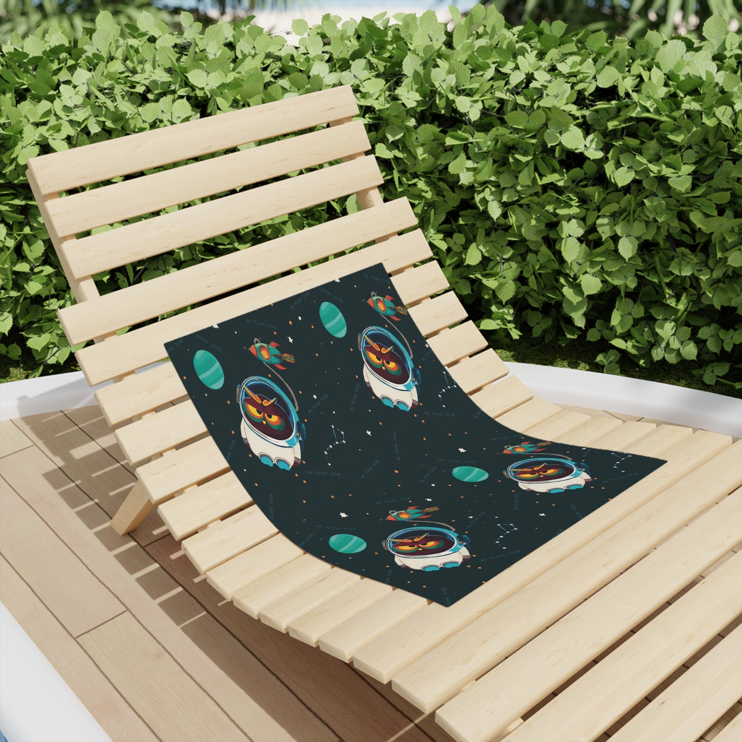 Cosmic Owl Beach Towels - Fun Space-Themed Towels for Kids, Summer Beach Days, Pool Parties, Unique Gift Ideas, Astronaut Owl Design
