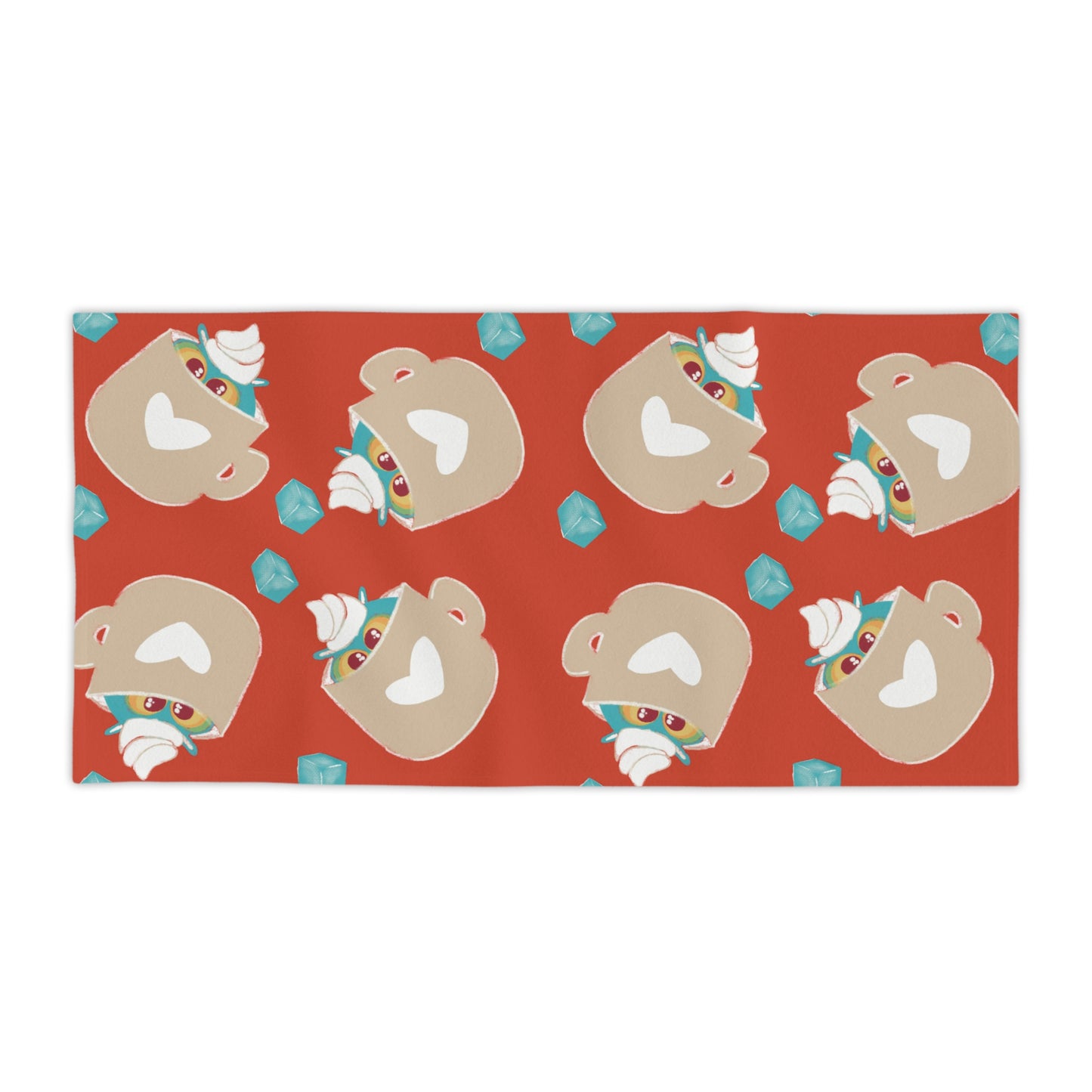 Charming Beach Towels with Cup Design, Fun Towels, Summer Essentials, Pool Days, Gift for Beach Lovers, Unique Beach Decor