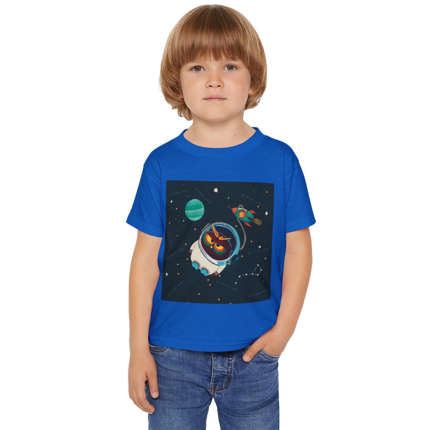 Space-Themed Toddler T-Shirt, Cute Kid's Tee, Galaxy Shirt, Toddler Spaceship Tee, Fun Gift for Birthdays, Playdate Outfit, Astronaut Design