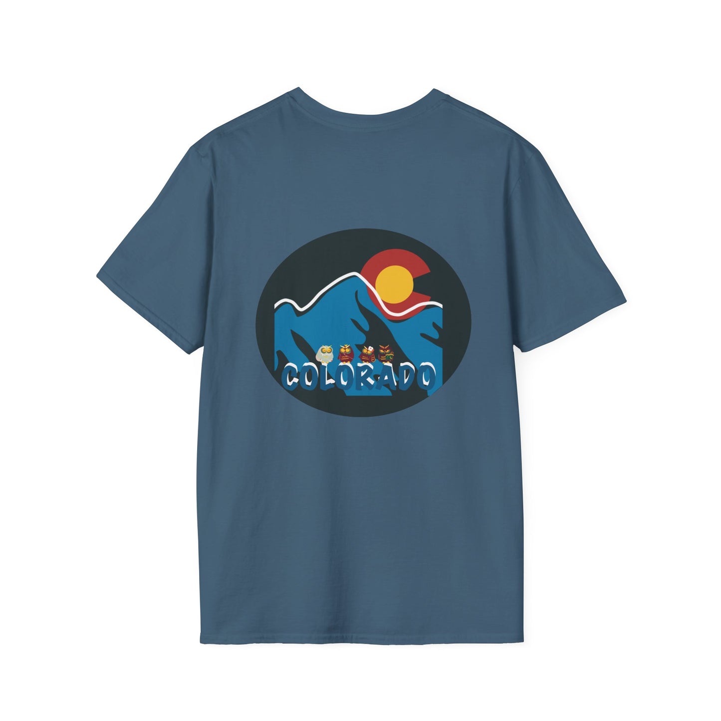 Colorado Mountain Graphic T-Shirt, Unisex Softstyle Tee, Outdoor Adventure Shirt, Vacation Souvenir, Gift for Nature Lovers