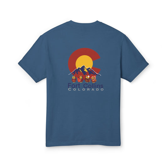 Fort Collins T-Shirt - Unisex Heavyweight Cotton Tee Featuring Colorado Design