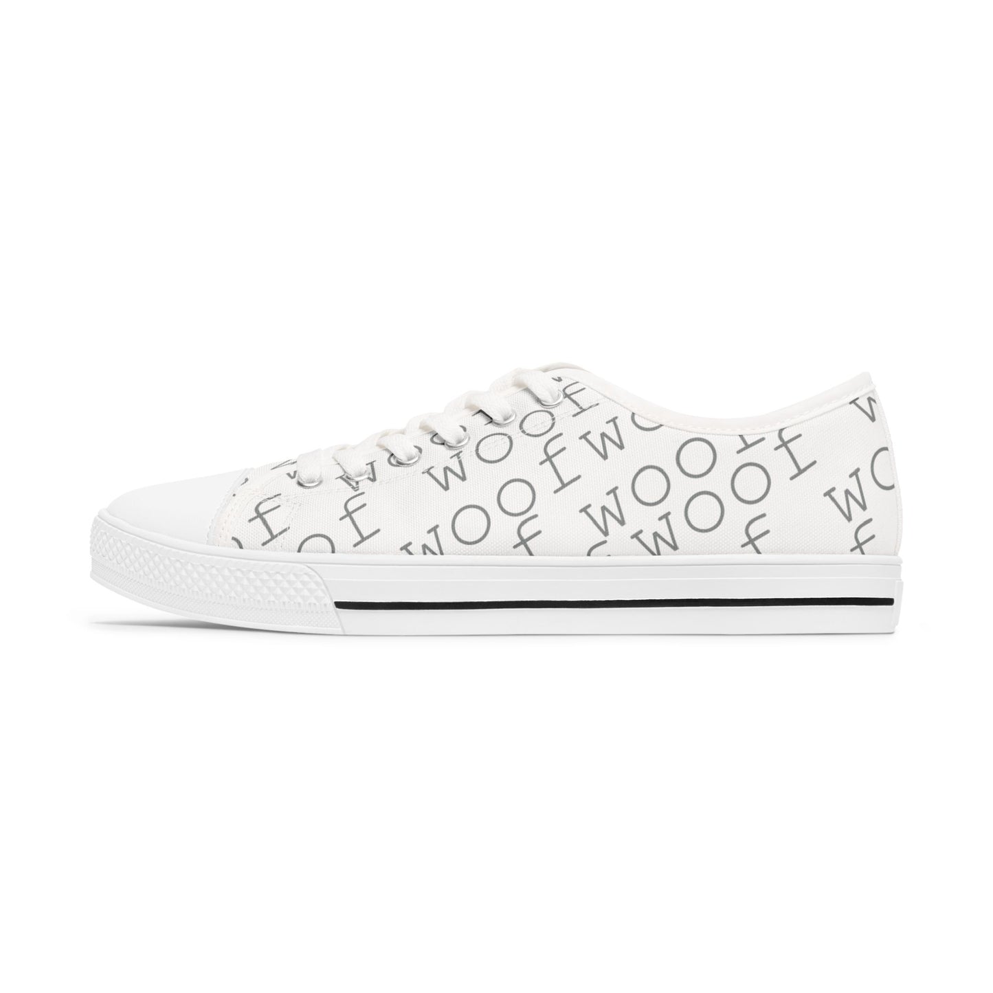 Cute Woof Print Women's Low Top Sneakers, Dog Lover Gifts, Casual Footwear, Everyday Sneakers, Pet Themed Shoes