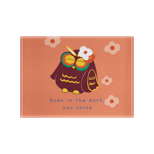 Whimsical Owl Photo Block - 'Even in the Dark, You Shine' Decorative Home Accent