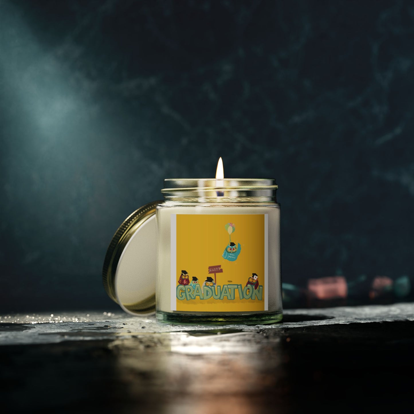 Graduation Scented Candle - Coconut Apricot Wax (4oz, 9oz) | Celebrate Your Achievement