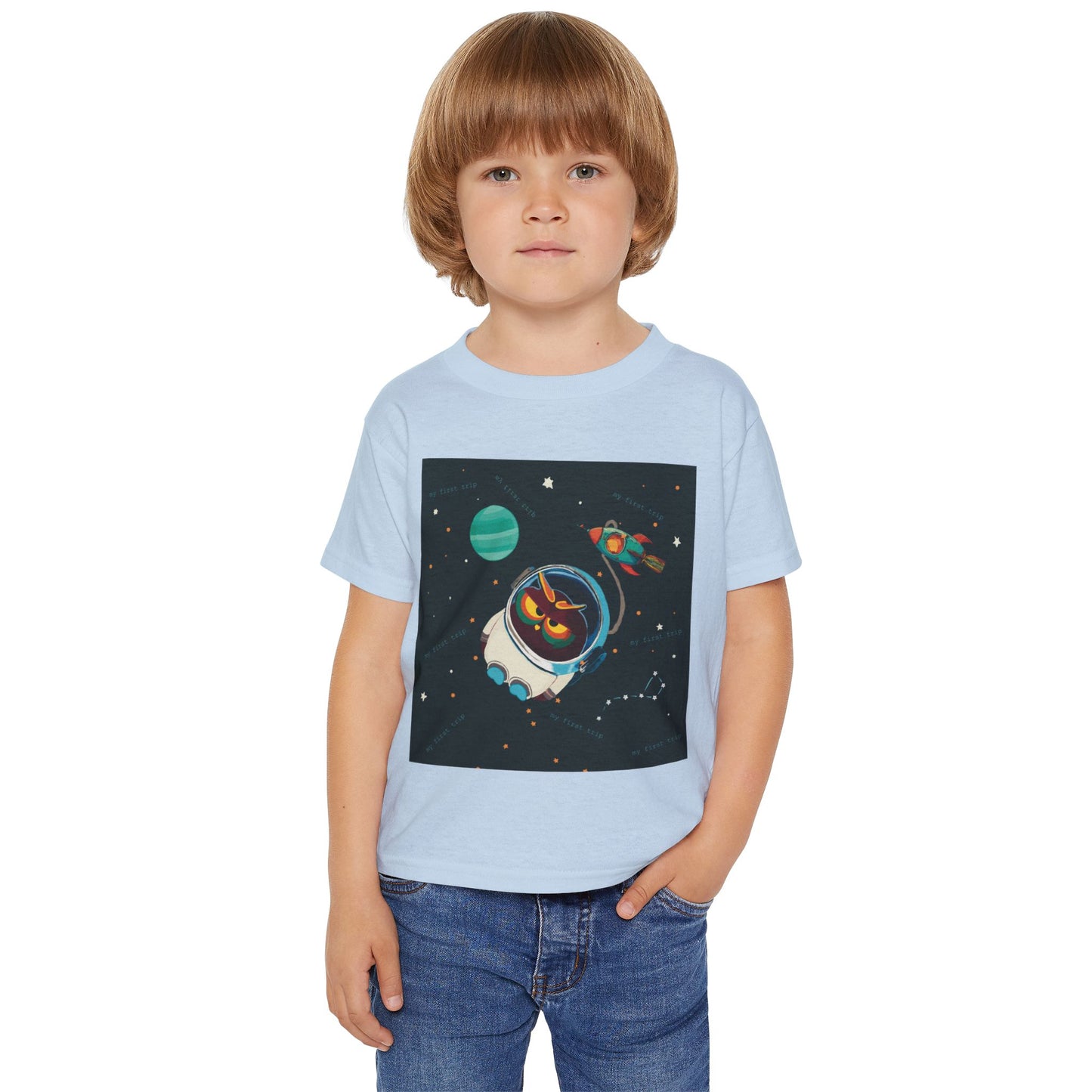 Space-Themed Toddler T-Shirt, Cute Kid's Tee, Galaxy Shirt, Toddler Spaceship Tee, Fun Gift for Birthdays, Playdate Outfit, Astronaut Design