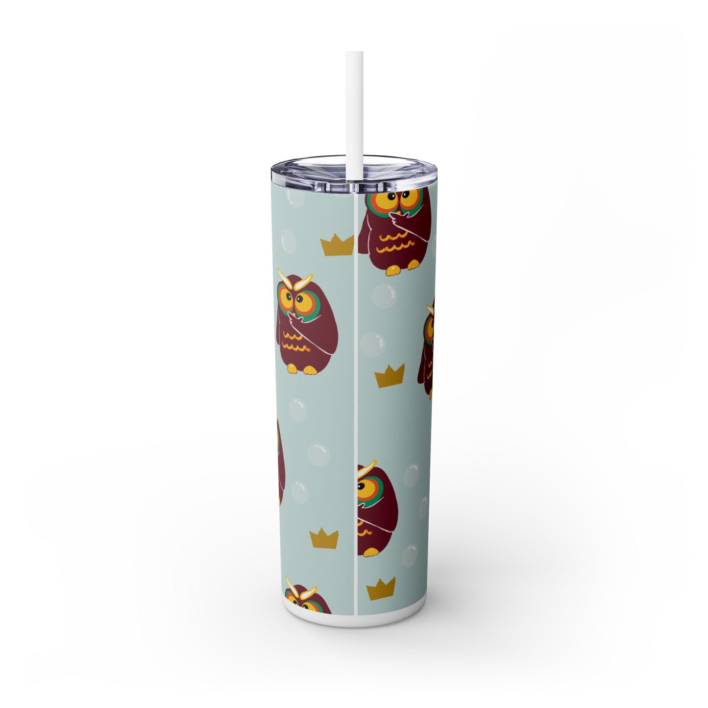 Owl Themed 20oz Skinny Tumbler with Straw - Cute & Fun Drinkware