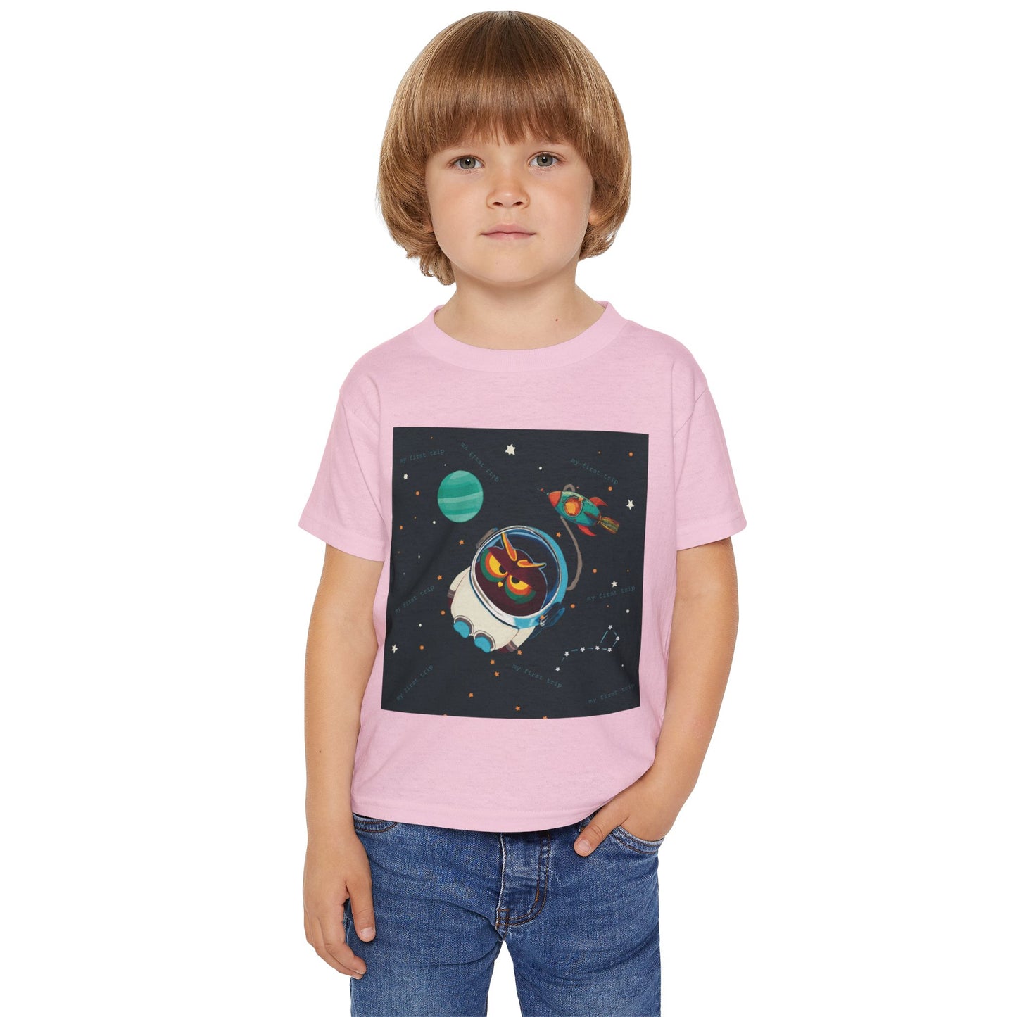 Space-Themed Toddler T-Shirt, Cute Kid's Tee, Galaxy Shirt, Toddler Spaceship Tee, Fun Gift for Birthdays, Playdate Outfit, Astronaut Design