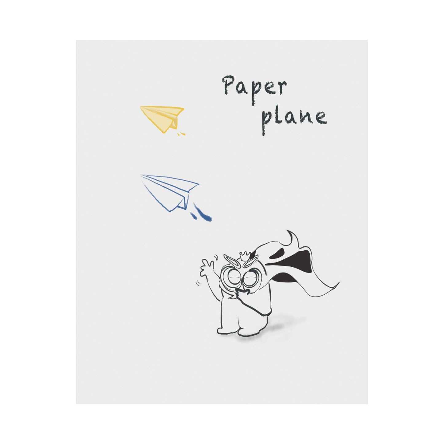 Paper Plane Tomo Matte Poster — Soft Dream Poster|Minimal Art Print| Quiet Hope Series