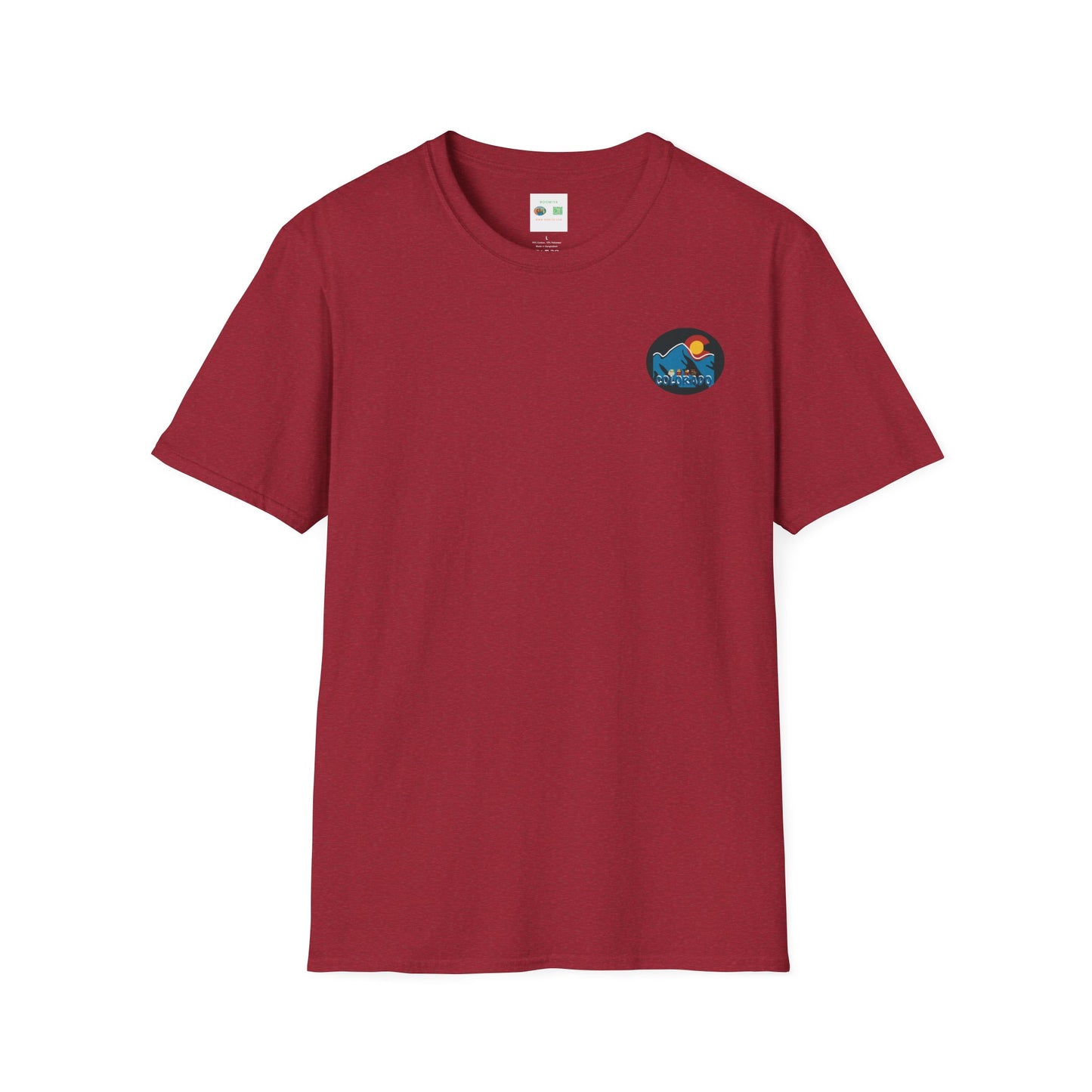 Colorado Mountain Graphic T-Shirt, Unisex Softstyle Tee, Outdoor Adventure Shirt, Vacation Souvenir, Gift for Nature Lovers