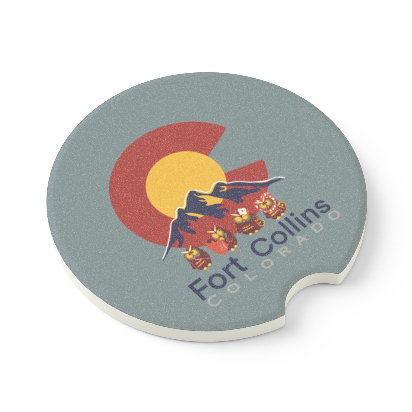 Colorado Soapstone Car Coaster, Fun Car Accessories, Eco-Friendly Gifts, Fort Collins Decor, Summer Road Trip Essentials