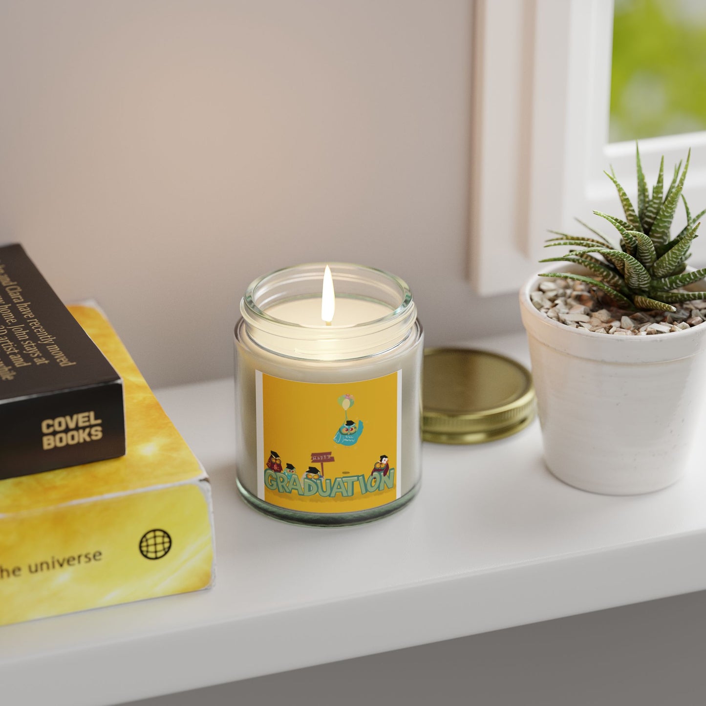 Graduation Scented Candle - Coconut Apricot Wax (4oz, 9oz) | Celebrate Your Achievement
