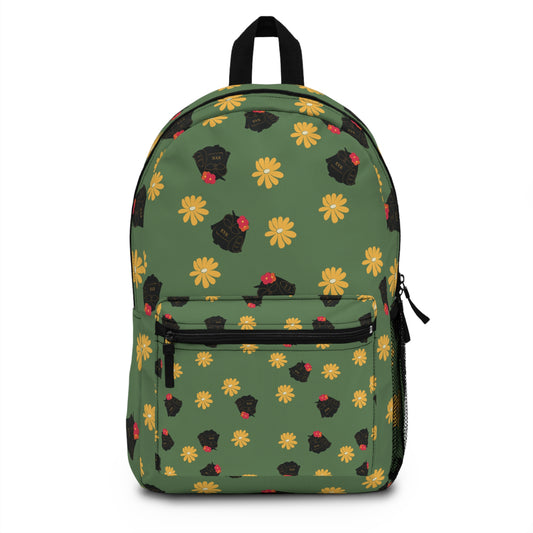 Charming Floral Backpack - Cute Green Backpack, Trendy Daypack, Stylish Book Bag for Students, Perfect for Spring Outings, Gift Idea