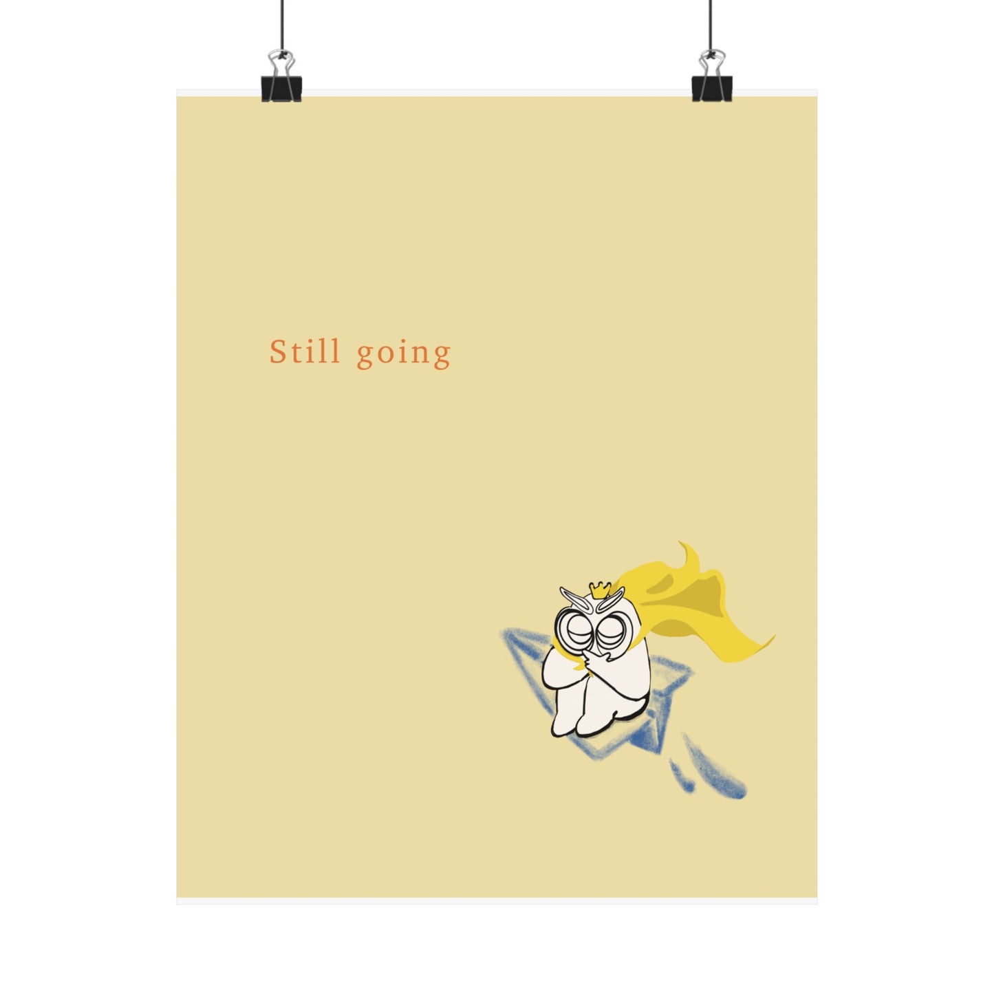 Still Going - Minimal Owl Paper Plane Poster | Tomo Illustration art Print