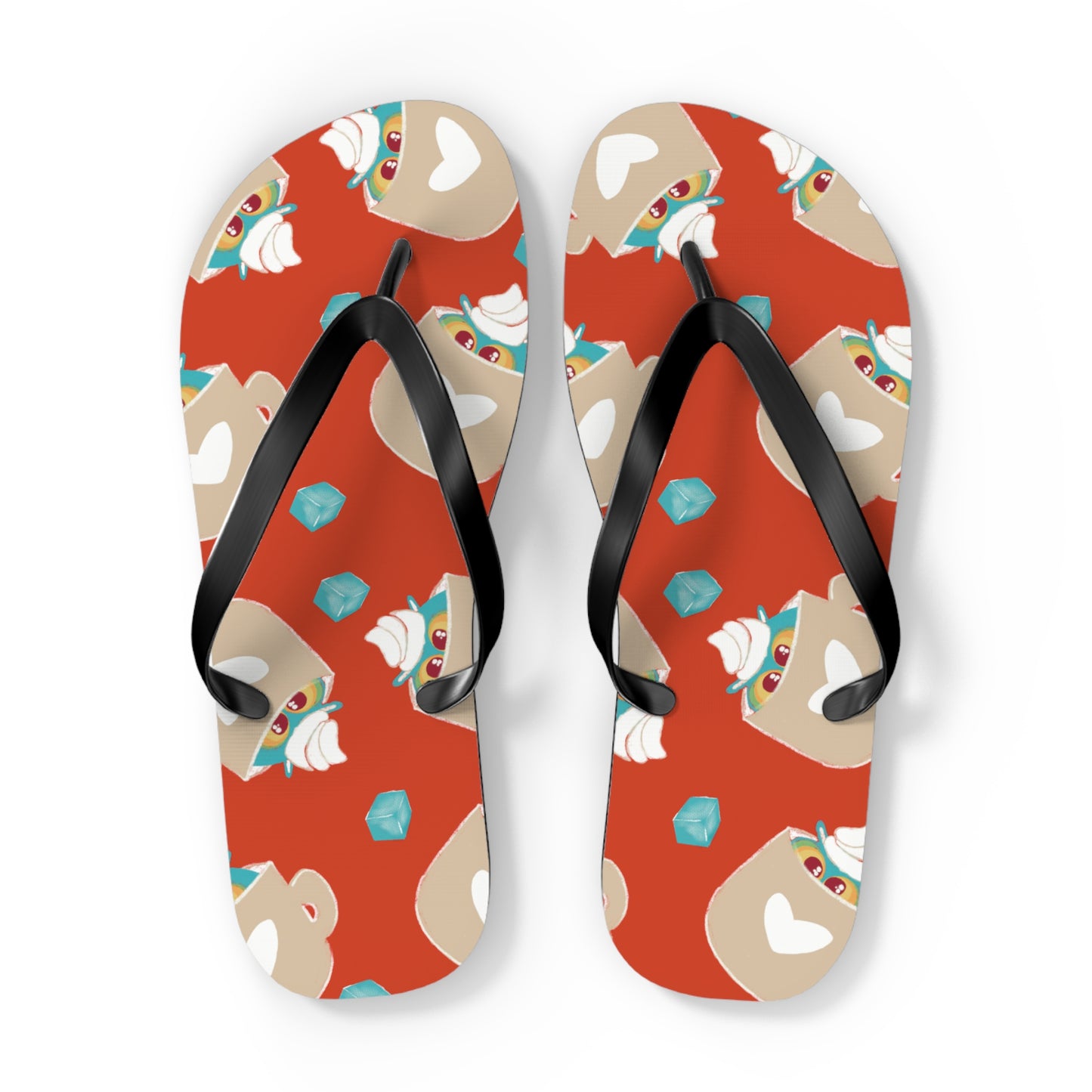 Colorful Summer Flip Flops, Beach Footwear, Vacation Sandals, Poolside Accessories, Fun Summer Vibes