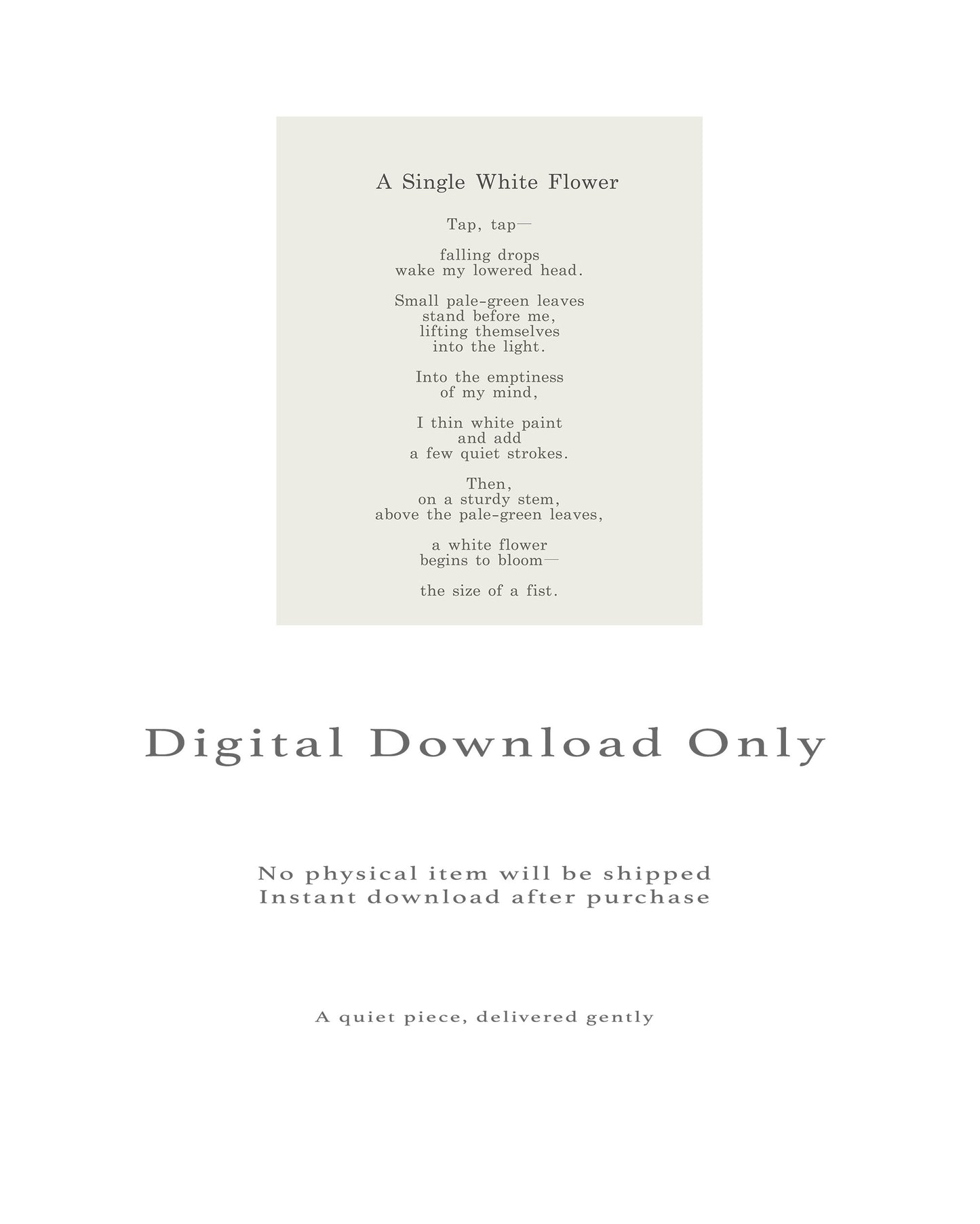 A Slender Path | Series 5 | Minimal Poetry Poster | Digital Download