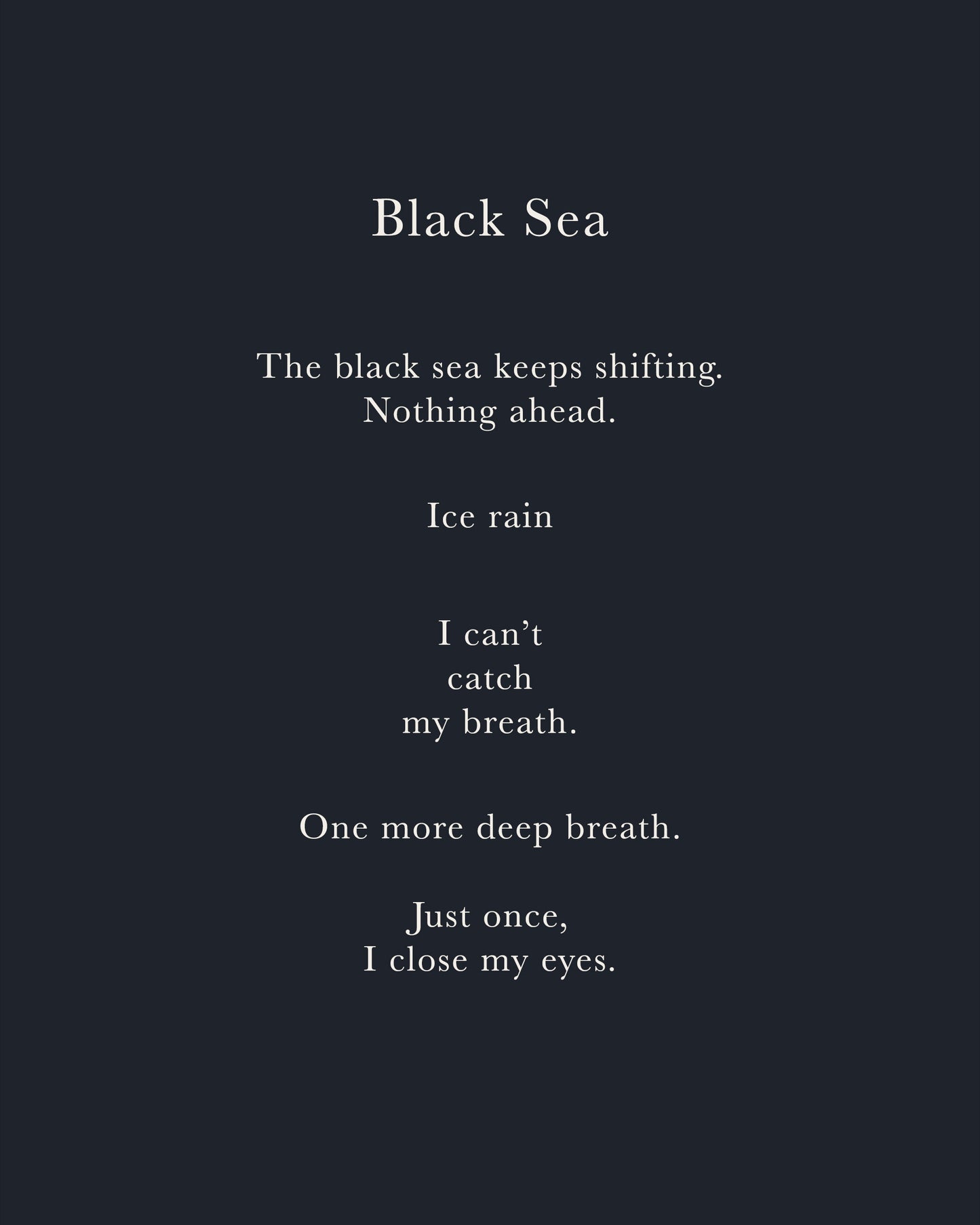 Black Sea | Series 3 | Minimal Poetry Poster | Digital Download