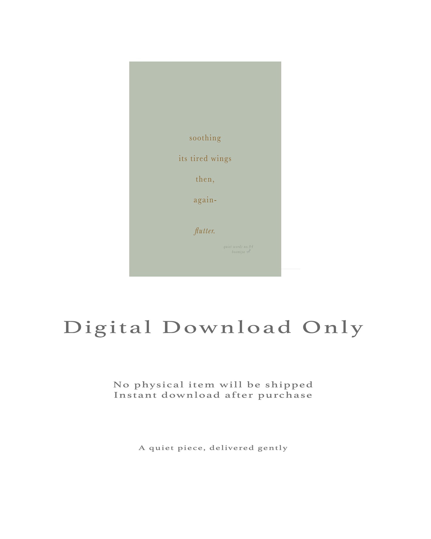 Flutter | Boomiya Minimal Poetry Print