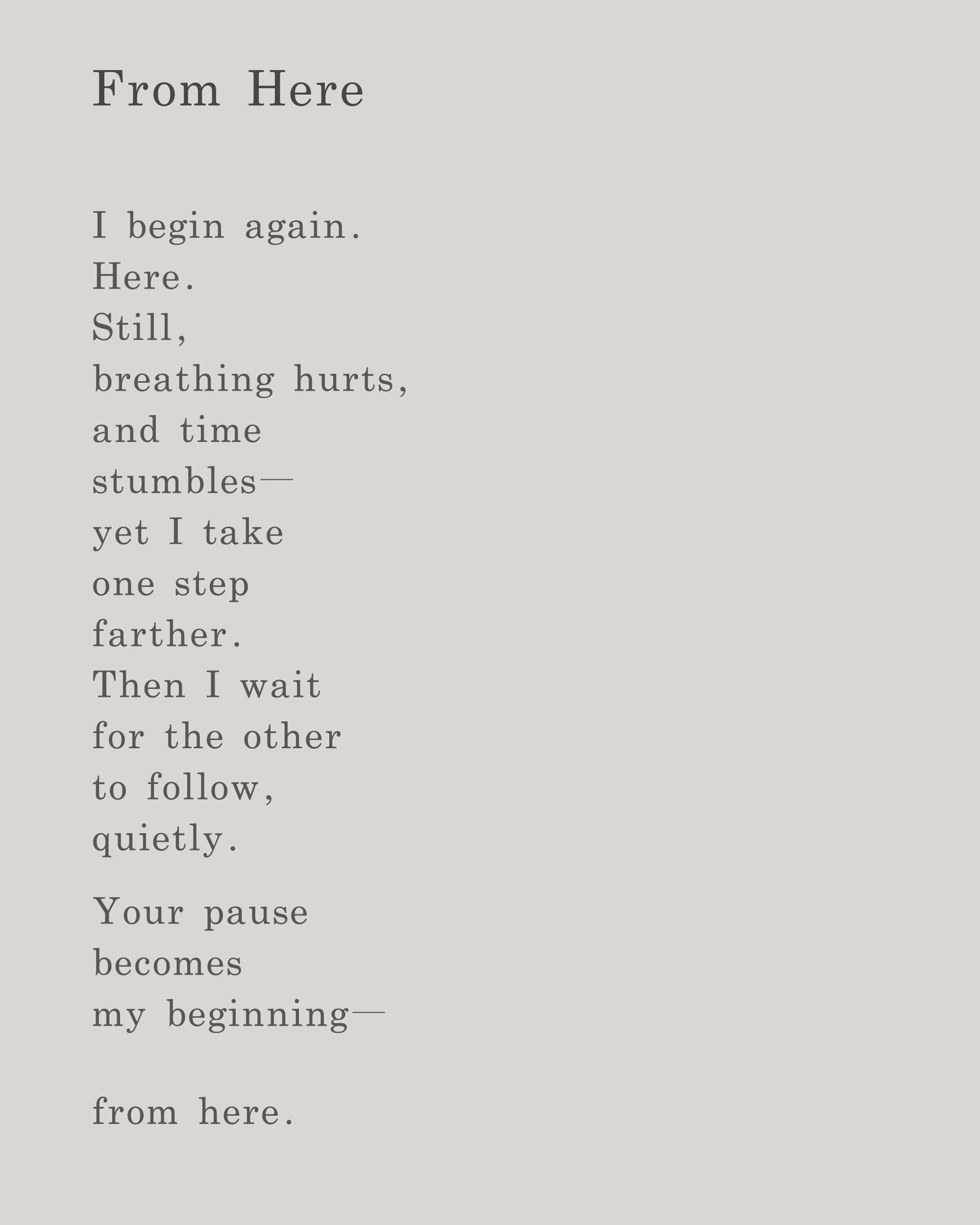 From Here | Series 4 | Minimal Poetry Poster | Digital Download