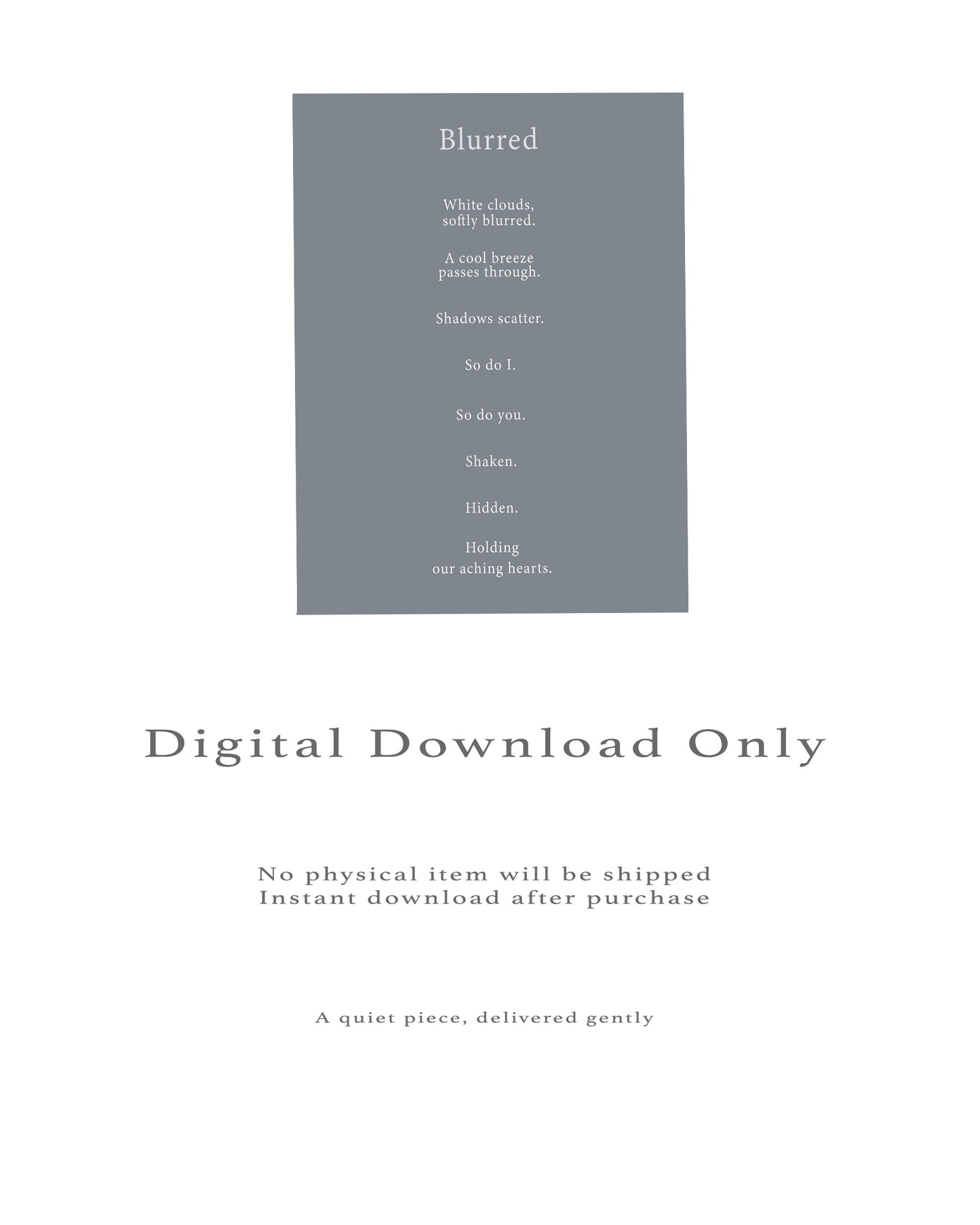 Blurred | Series3 | Minimal Poetry Poster | Digital Download