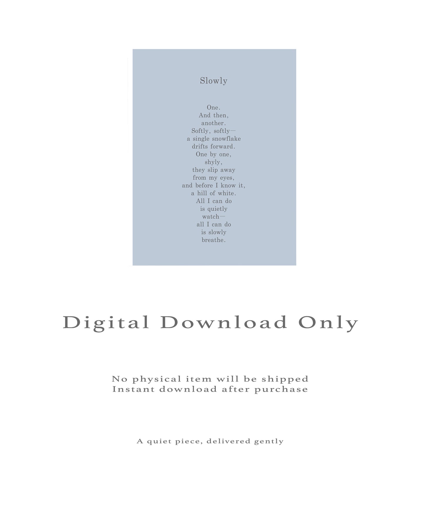 Slowly | Series 5 | Minimal Poetry Poster | Digital Download
